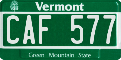 VT license plate CAF577