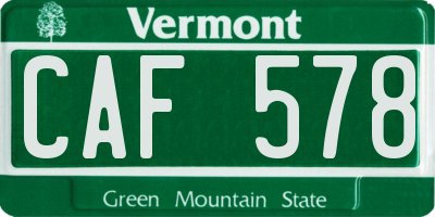 VT license plate CAF578