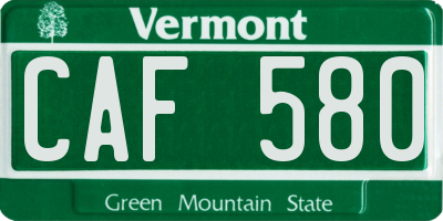 VT license plate CAF580