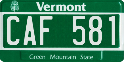 VT license plate CAF581