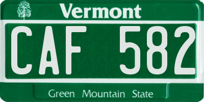 VT license plate CAF582
