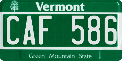 VT license plate CAF586