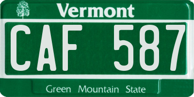 VT license plate CAF587