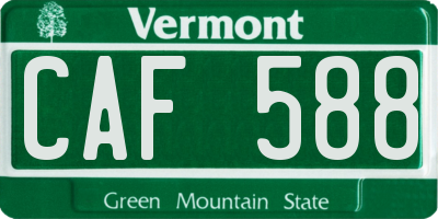 VT license plate CAF588