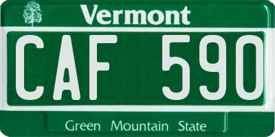 VT license plate CAF590