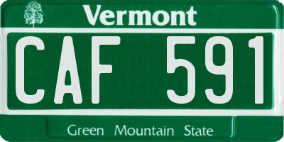 VT license plate CAF591