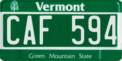 VT license plate CAF594