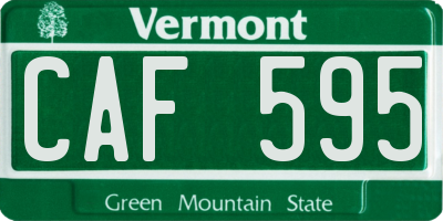 VT license plate CAF595