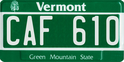 VT license plate CAF610