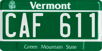 VT license plate CAF611