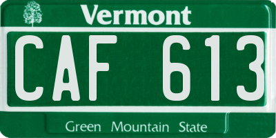VT license plate CAF613