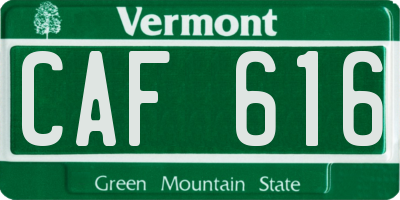 VT license plate CAF616