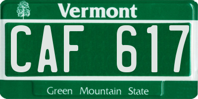 VT license plate CAF617