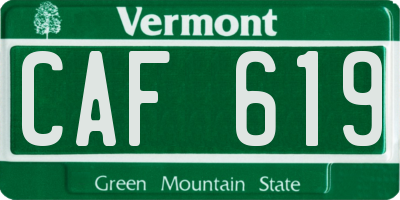 VT license plate CAF619