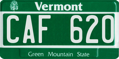 VT license plate CAF620