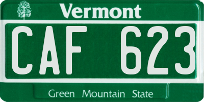 VT license plate CAF623