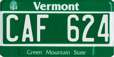 VT license plate CAF624