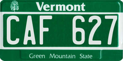 VT license plate CAF627