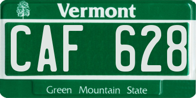 VT license plate CAF628