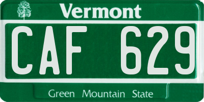 VT license plate CAF629