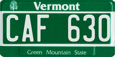 VT license plate CAF630