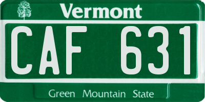 VT license plate CAF631