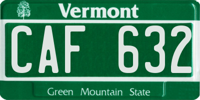 VT license plate CAF632