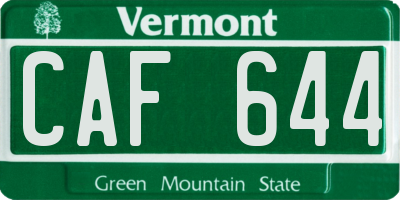 VT license plate CAF644
