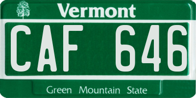 VT license plate CAF646