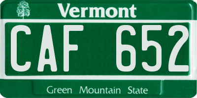 VT license plate CAF652