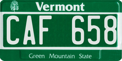 VT license plate CAF658