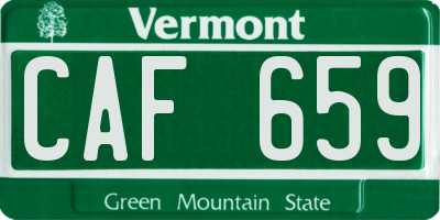 VT license plate CAF659