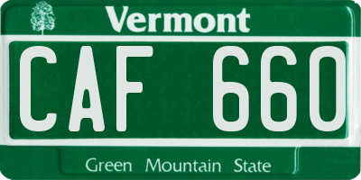 VT license plate CAF660