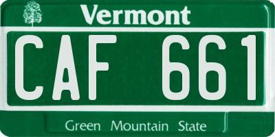 VT license plate CAF661