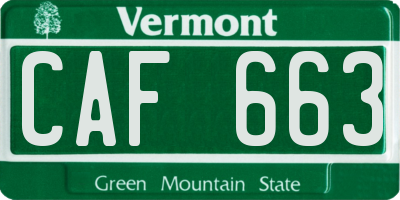 VT license plate CAF663