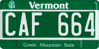 VT license plate CAF664