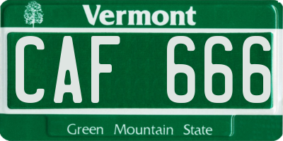 VT license plate CAF666