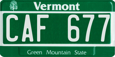 VT license plate CAF677