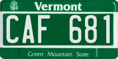 VT license plate CAF681