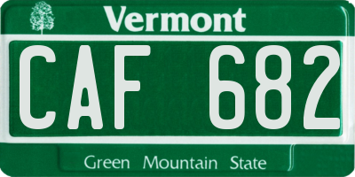 VT license plate CAF682