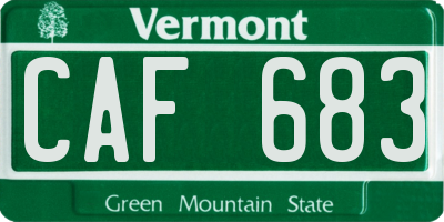 VT license plate CAF683