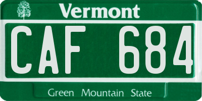 VT license plate CAF684