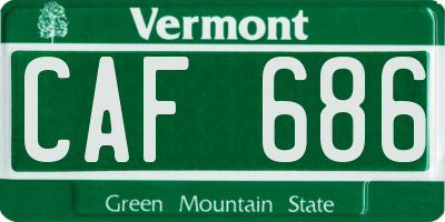 VT license plate CAF686