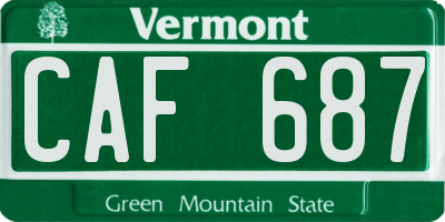 VT license plate CAF687