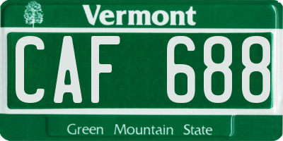 VT license plate CAF688