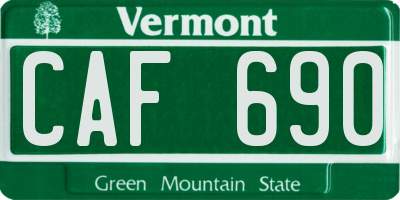VT license plate CAF690