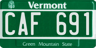 VT license plate CAF691
