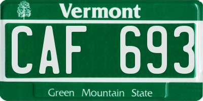 VT license plate CAF693