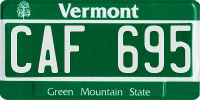 VT license plate CAF695