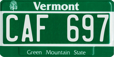 VT license plate CAF697